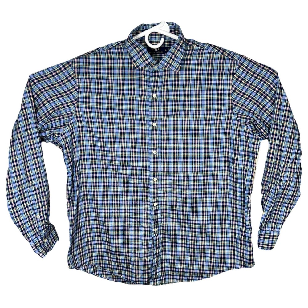 Polo Ralph Lauren Classic Fit Button Down Shirt XL Checkered Multicolor EUC